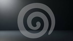 Dark Studio Background with Subtle Light Gradient and Floor Reflection Keywords: dark, studio, background, gradient