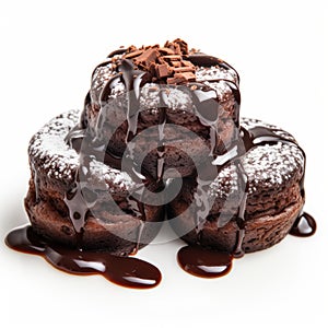 Dark Symbolism: Chocolate Drizzle Layered Muffins With Abrasive Authenticity photo