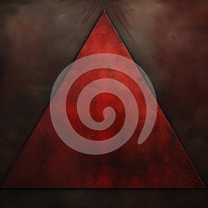 Dark Symbolism: Red Triangle Hd Wallpaper With Oil On Copper Style