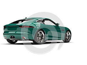 Dark teal modern elegant luxury sports car - back side view