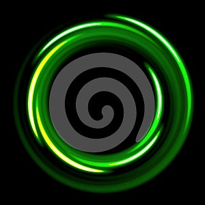 Dark template with green circles spirals