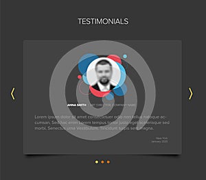 Dark Testimonial review layout template