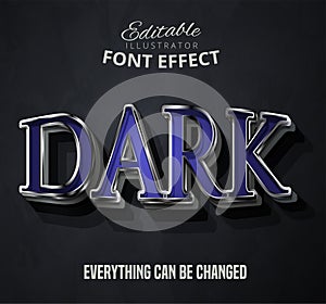 Dark text, editable font effect