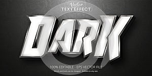 Dark text, shiny silver color style editable text effect