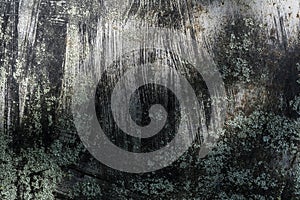 The dark texture gray metal with splashed black paint, grunge abstract background