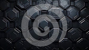 Abstract dark geometric pattern background with hexagonal shapes