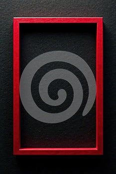 Dark, textured black wallpaper, bold ruby red rectangular frame , interior, dark, gothic