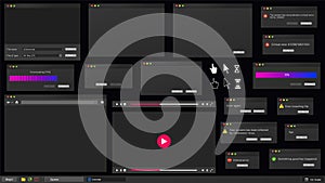 Dark theme of desktop user interface.