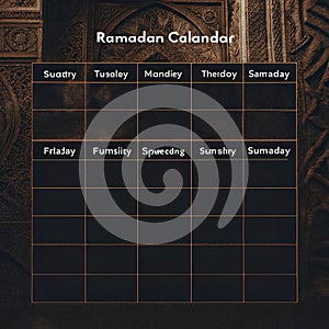Ramadan Calendar Template â Track Fasting & Prayer Times photo