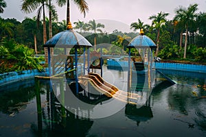 Dark tourism attraction Ho Thuy Tien abandoned waterpark, close to Hue city, Central Vietnam, Southeast Asia