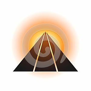 Dark triangle with glowing orange background