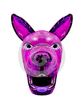 Dark Tribal Dog Mask Isolated