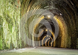 Dark tunnel on the Tarka Trail, near Bideford, Devon.