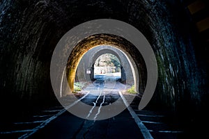 Dark UK Road Tunnel on Sunset