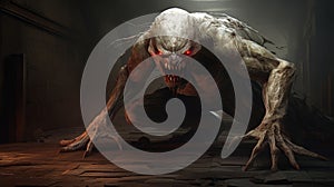Dark Underground Creature: A Realistic Rendering Of A Death Strike Monster