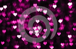 Dark valentine background with purple hearts