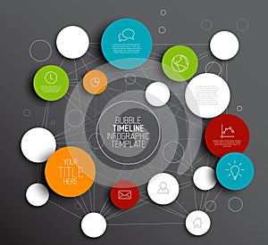 Dark Vector abstract circles infographic template