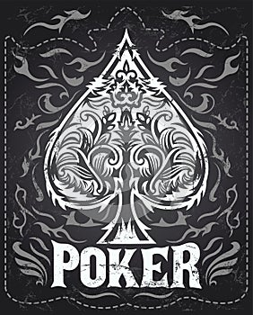 Dark Vintage Poker badge - western style