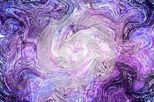 Dark violet fluid illustration. Digital marbling card. Abstract pastel fluid art background. Marble textile print