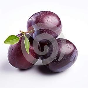 Dark Violet Plum Product Photography With High-key Lighting