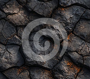 Dark Volcanic Rock Texture Seamless Background Pattern for Design Projects
