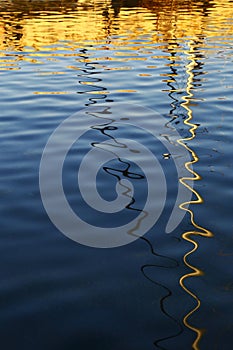 Dark water surface with reflections