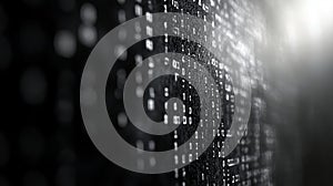 Dark Web Binary Code Stream Flowing on Abstract Technology Background. Digital Data Concept.