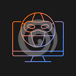 Dark web gradient vector icon for dark theme