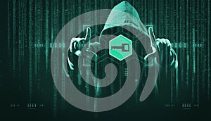 The dark web hooded hacker