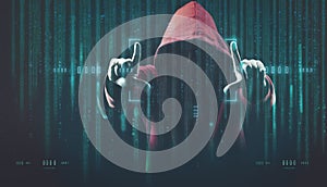 The dark web hooded hacker