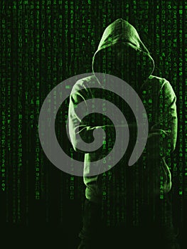 The dark web hooded hacker