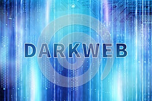 Dark web, shadow crime, internet crime concept, hidden internet. Hologram of digital hacker in computer space. Hacker virus attack
