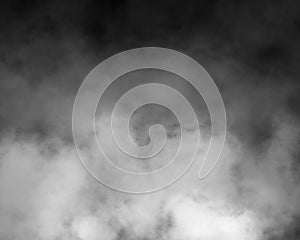 Dark white fog and smoke and mist effect on black background and  white fog on the black background