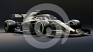 Dark White And Light Gold Simulative Gtf1 F1 Racing Car Render photo