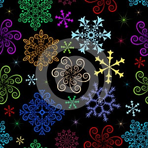 Dark winter seamless pattern