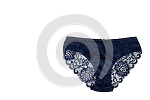 Dark woman underwear, cotton pants. Isolated background