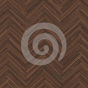 Dark wood flooring featuring a herringbone pattern the surface is composed of