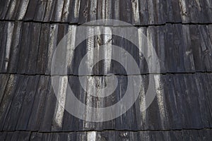 Dark Wood Pattern Background Texture. Roof scale wooden tiles