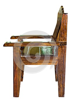 Dark wooden chair isolated on white