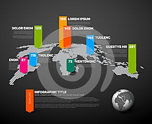 Dark World map infographic template