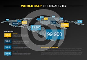 Dark World map infographic template
