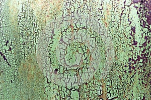 Dark worn rusty metal texture background. Old peeling paint on a metal background photo