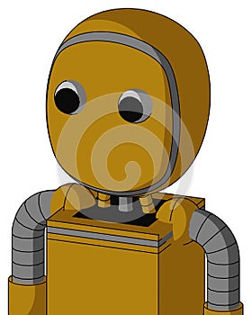 Dark-Yellow Automaton With Bubble Head And Two Eyes