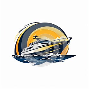 Dark Yellow And Azure Logo Design For Cruise And Leisure Boats Or Yachts