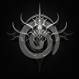 Darken And Silver Gothic Logo With Demon Symbol