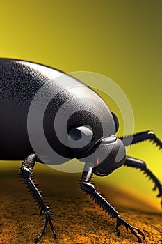 Darkling Beetle Animal. AI Generated.