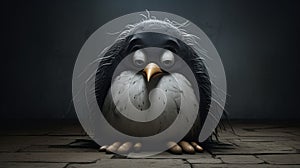 Darkly Detailed Cartoon Penguin By Anton Semenov