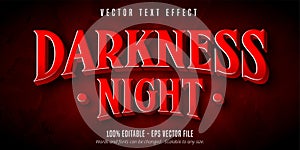 Darkness night text, game style editable text effect