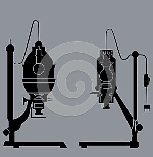 Darkroom enlarger silhouette