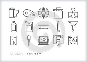 Darkroom icon set for photographers and hobbyists